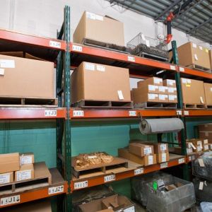 Shipping department is organized, cataloged, and clean